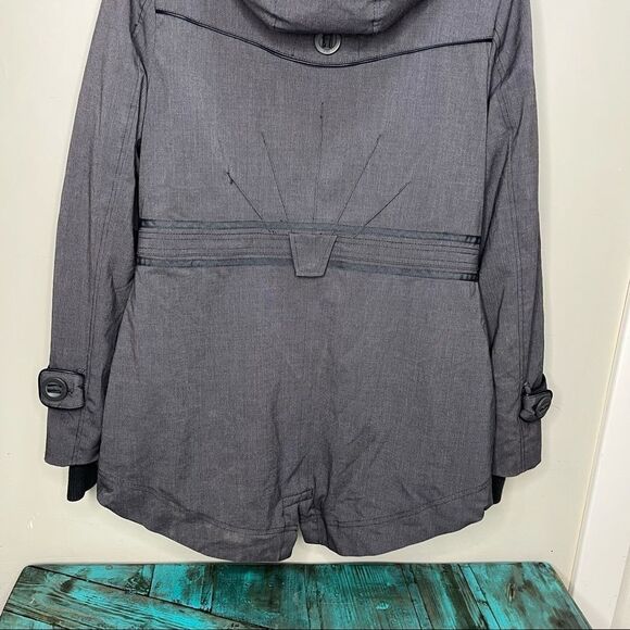 Three Stones Grey Fur Hooded Jacket Size Medium Winter Outdoor - Picture 9 of 13